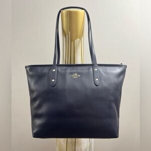 Navy Blue Coach City Zip Tote Bag F36875 Preowned